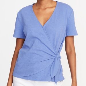 Old Navy textured wrap-front side-tie top